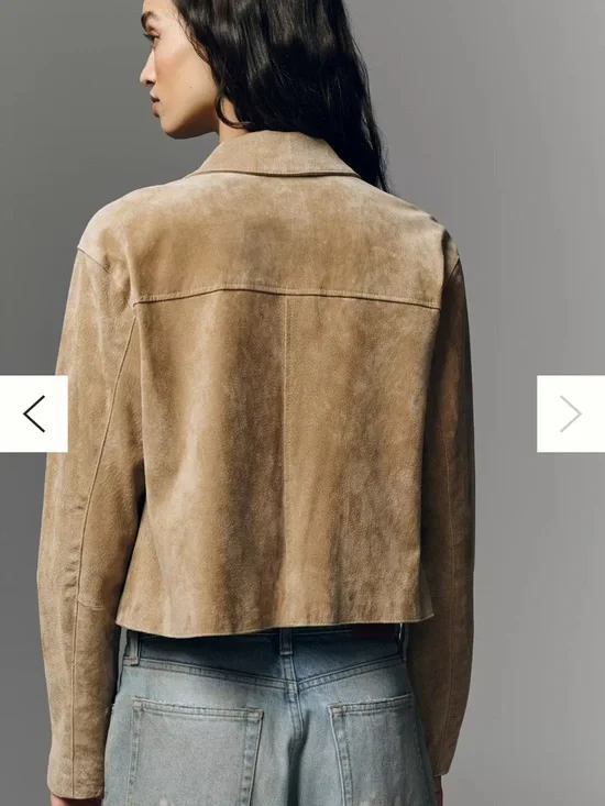 Blank NYC Tan Suede Jacket with Neutral Leather Label - Picture 4 of 6